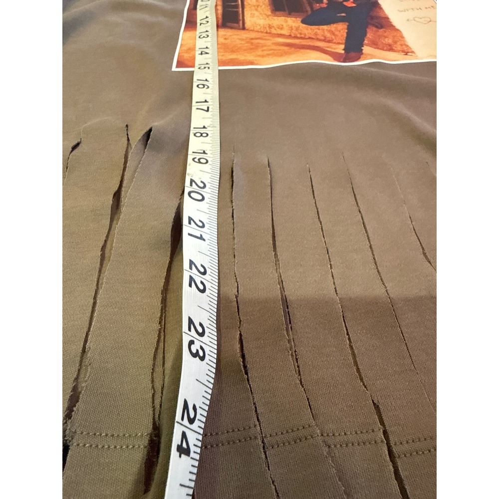 George Strait Fringe Brown Cut Long Sleeve Country Western Shirt Ladies M - Picture 5 of 6